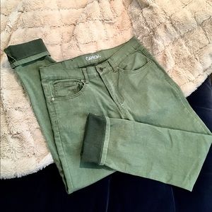 Carbon Mint Olive Green Skinny Jeans